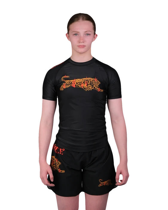 Kids Burning Tiger Rashguard