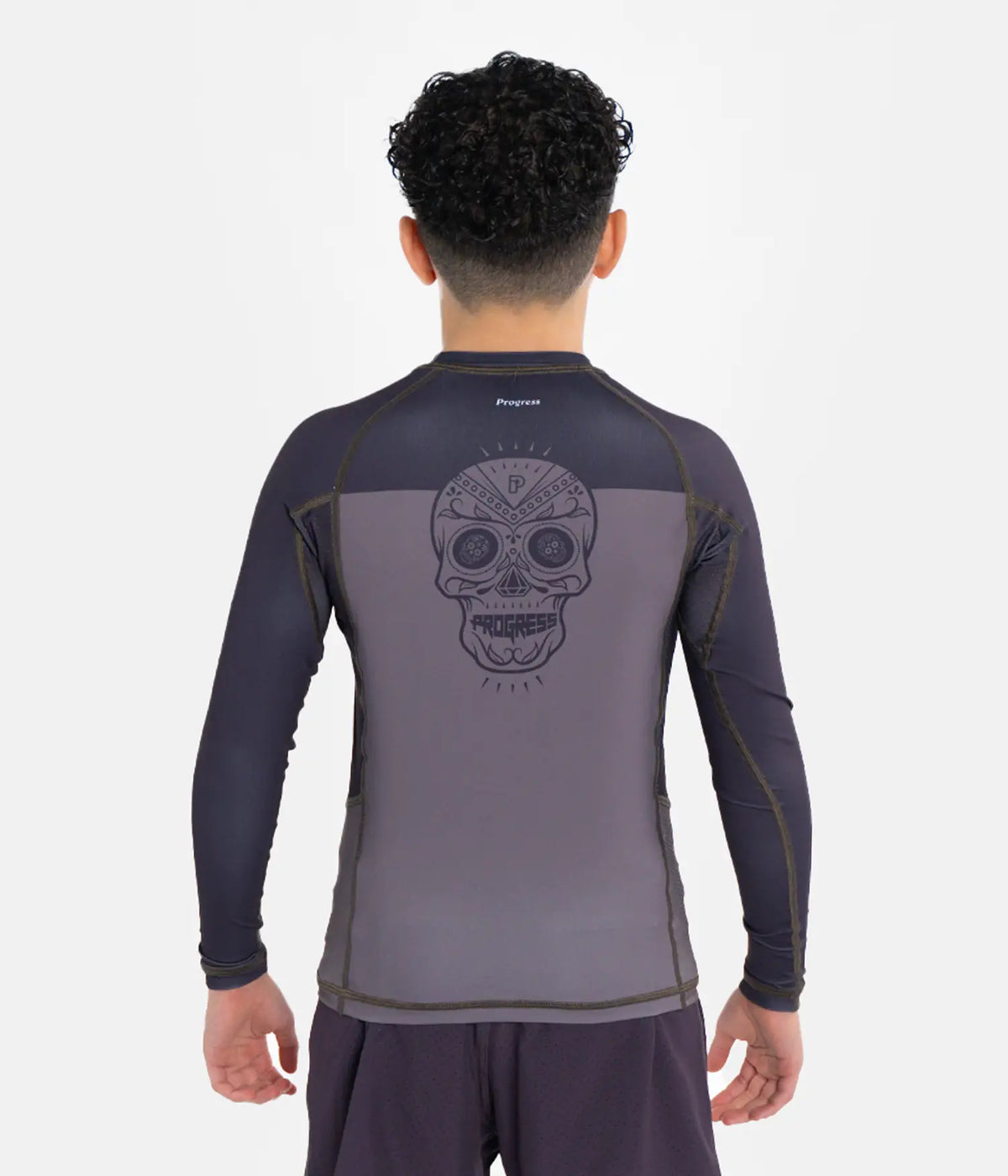 Kids Calavera Rashguard Longsleeve - Brown